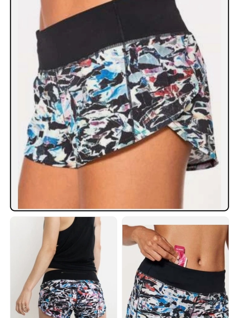 RARE Lululemon Speed Up Shorts 2.5” Culture Clash Multi Black Size 6